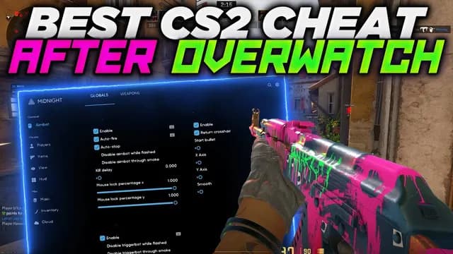 HACK CS2 BẢN MIDNIGHT AN TOÀN - CÓ MOD SKIN CỰC NGON + TẶNG KÈM CONFIG XỊN LEO RANK + CHỨC NĂNG ESP AIMBOT WALL CHECK CHARMS RCS