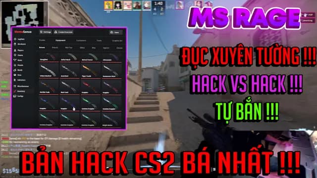 HACK CS2 BẢN MS RAGE SIÊU BÁ - BẮN ĐỤC XUYÊN TƯỜNG ĐẠN DÍ TỰ KÊ ĐẦU SIÊU AN TOÀN CÓ MOD SKIN + TẶNG KÈM CONFIG !!! (BẢN HACK META NHẤT HIỆN TẠI !!!)
