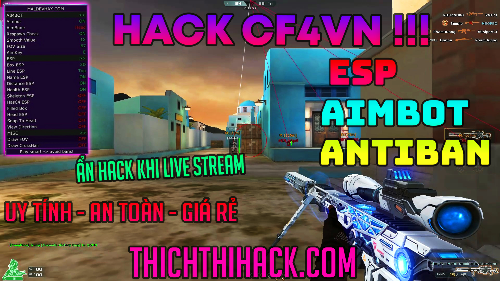 HACK CF4VN CF LẬU !!! - BẢN 114 AIM ( ESP AIMBOT ) + ẨN HACK - KHÔNG HOẠT ĐỘNG